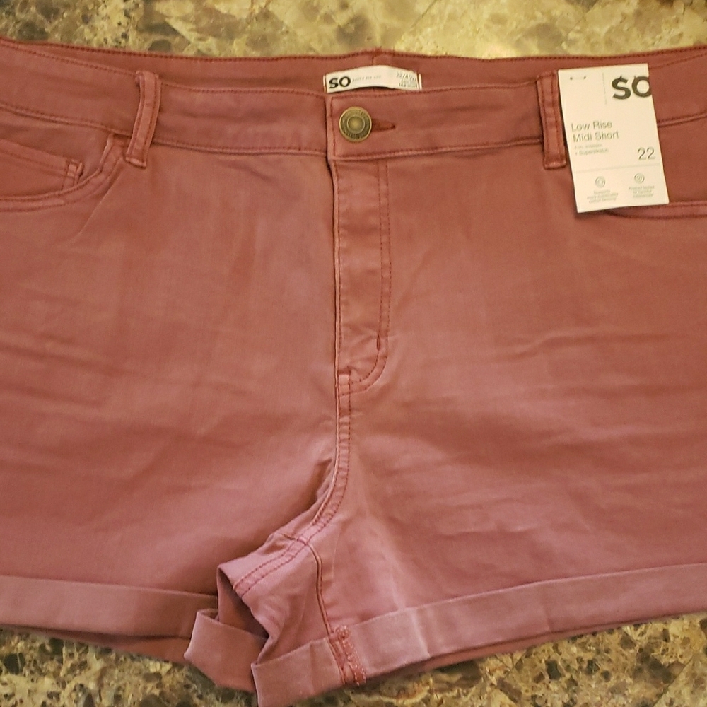 SO Pink Jean Shorts with Rolled Cuffs
